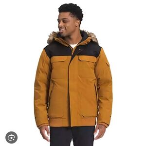 NEW North Face Men's Gotham 3 Hooded 550 Goose Down Waterproof Jacket| Tan/Or| S
